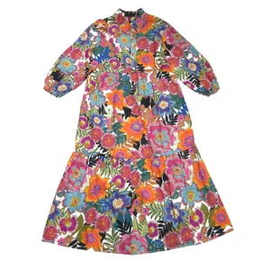 NWT Anthropologie Maeve The Bettina in Orange Floral Cotton Shirt Dress XXS - Picture 1 of 9