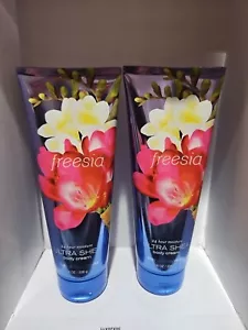 2 Bath and Body Works FREESIA Body cream 8 oz Ultimate Hydration - Picture 1 of 2