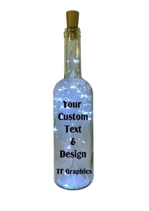 Personalised Custom Text LED Light up Bottle Birthday Wedding Anniversary Memory - Picture 1 of 2