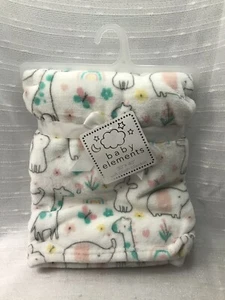 Baby Elements Elephants Giraffes Bunny Floral Safari Animals Blanket Girls Plush - Picture 1 of 9