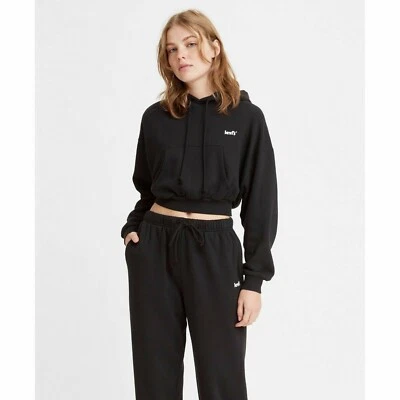 Sudadera corta con capucha negra Levi's para mujer talla XL Foto 1 de 4