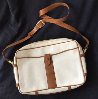 Vintage 80’s Meyers Classic White-Beige Dual Leathers Crossbody/Shoulder Bag USA - Image 1 of 4