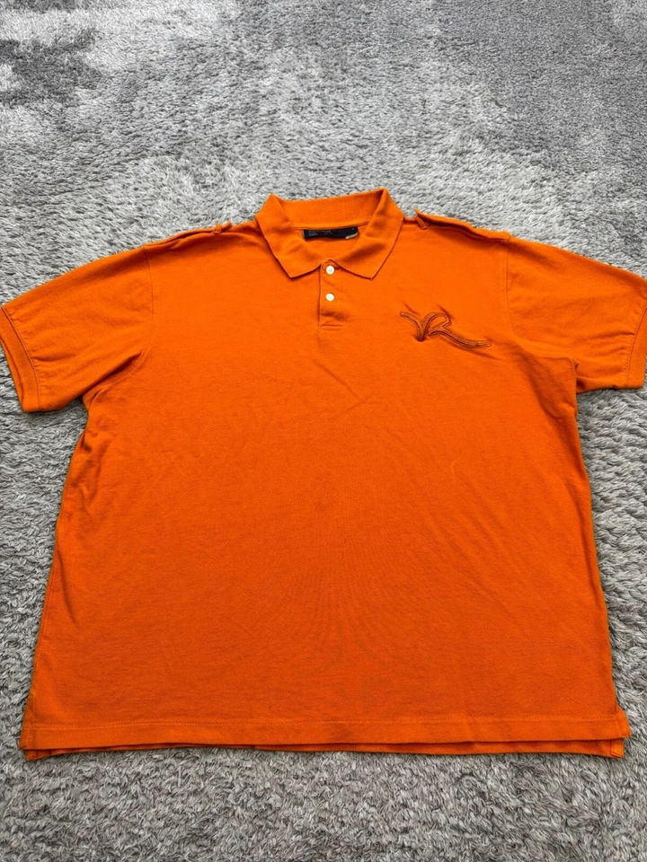 Camisa De Colección Rocawear Hombres 2XL Naranja Bordada Militar Manga Corta Y2K Años 90 Polo Foto 1 de 4