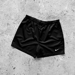 Nike Mens Vintage Black Sport Shorts Y2K Embroidered Swoosh Style Size - L/XL - Picture 1 of 6