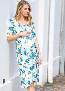 NEW Floressa - Cadence Pregnancy & Nursing Wrap Maternity Floral Dress - Picture 1 of 12