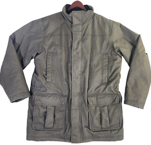 LL Bean Barn Jacket Men's XL Gray Tan Field Coat Canvas Outdoor GORE-TEX Zip - Picture 1 of 12