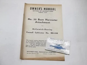 Owner's Manual for McCormick-Deering Farmall Cultivators BN-238 32 Bean Harveste - Picture 1 of 3