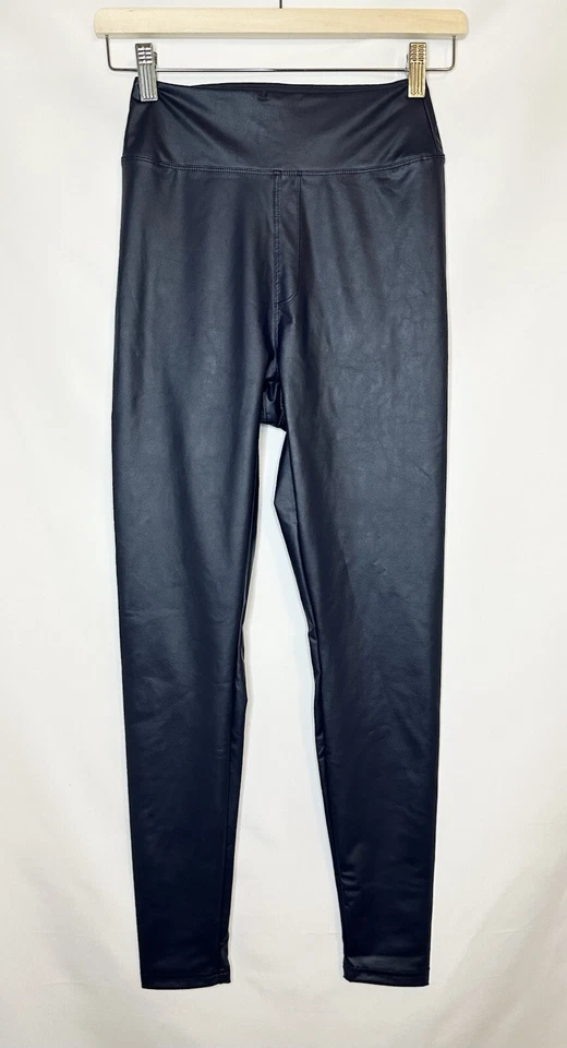 Offline By Aerie Leggings Size Medium Real Luxe Faux Leather Blue Athleisure