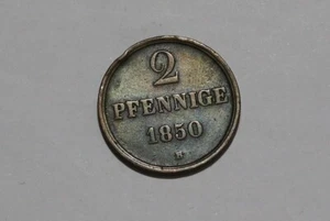 GERMANY Hannover 2 Pfennig 1850 B Ernst August (1837-1851) B49 #K5273 - Picture 1 of 2