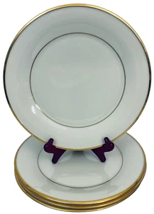 Lot of 4 Lenox Special Dinner Plates 10 3/4" Cream with Gold rim and ring - Picture 1 of 10