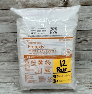 Luvas cirúrgicas de poliisopreno Protexis PI estéreis, *12 pares* Tamanho: 7,5 *Veja a data* - Imagem 1 de 4