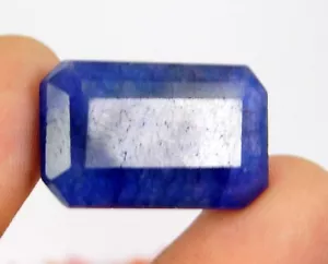 Piedras preciosas sueltas corte esmeralda zafiro azul ceilán natural de 38,25 quilates certificadas - Imagen 1 de 9