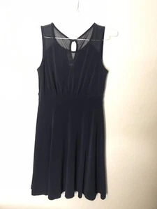 Enfocus Studio Women Sleeveless Round Neck Fit and Flare Dress Color Navy Size 8 - Picture 1 of 9