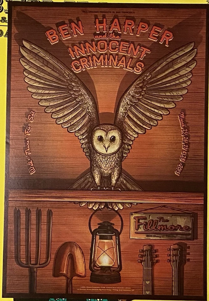 2015 / Ben Harper Concert Poster / Fillmore Theatre / Venue Litho Poster - Image 1 of 1
