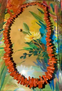 Antique/Vintage Orange Coral Necklace 15" missing Clasp - Picture 1 of 4