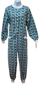 Vintage Jennifer Dale Schneemann Einteiler Pyjama Drop Seat M NEU NOS Union Made USA - Bild 1 von 10