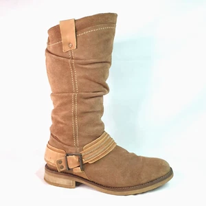 Clarks halbhohe Stiefel braun Wildleder Leder Absatz UK Größe 7 - Bild 1 von 18