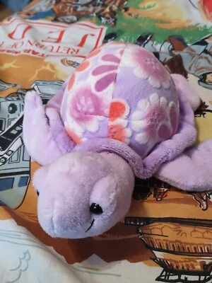 Ganz Webkinz Blossom Sea Turtle Plush Purple Floral HM640 Original 2012 No Code - Image 1 of 4