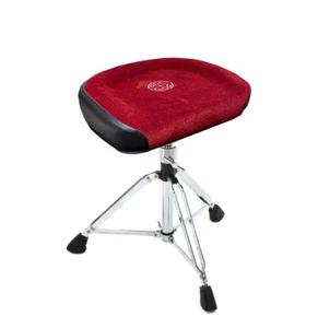Roc N Soc Square Red Top Drum Stool Throne With Custom Base - Picture 1 of 4