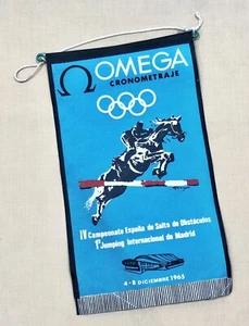 OMEGA 1965 Bandera Pennón Exhibición España Juegos Olímpicos Speedmaster Seamaster/ - Imagen 1 de 7