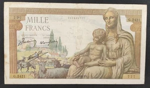France Billet de 1000 Francs Déesse Déméter 23/12/1942 G.2421 Ref : F.40/14 TTB - Picture 1 of 2
