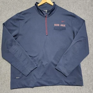 Nike Boston Red Sox Therma Pullover Jacket Mens 2XL Blue MLB Baseball 1/4 Zip - Picture 1 of 13