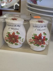 Vintage 90er Holiday Celebrate Magic Christmas Weihnachtsstern Salz- und Pfefferstreuer  - Bild 1 von 1