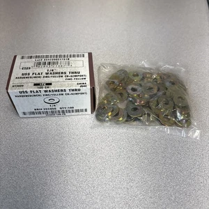 USS Flat Washers- Thru-Hardened Zinc Yellow Plated- 1/4"- New in Box- Lot of 100 - Picture 1 of 2