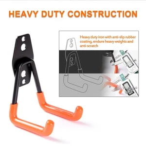 Heavy Duty Storage Hooks Iron Hold 40 Lbs For Wall Mounted Ladder Garage Tools - Picture 1 of 9