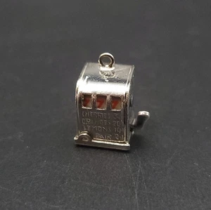 Slot Machine Movable 3D Vintage Bracelet Charm 925 Sterling Silver - Crea - Used - Picture 1 of 6