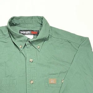 Camisa Wrangler Riggs Ropa de Trabajo Para Hombre Abotonada LS Talla Grande Alta Verde Cazador - Imagen 1 de 7