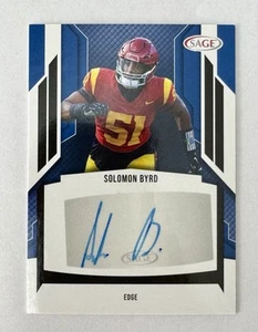 2024 SAGE - Football Auto Solomon Byrd NFL Houston Texans Autograph Card - Picture 1 of 2