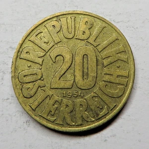 Austria 20 Groschen 1954 alluminio-bronzo KM#2877 - Foto 1 di 2