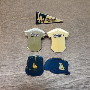 5 Vintage Los Angeles Dodgers Pins Lot - Baseball Hats Jerseys Pennant - REF 4 - Picture 1 of 12