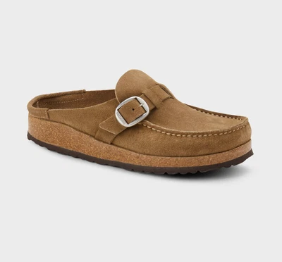 BIG DEAL⚡ Birkenstock Women's Buckley Suede Leather Clogs in Taupe Gray - Medium - Image 1 of 4