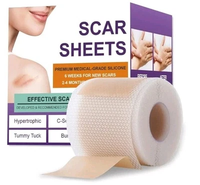 Psecici Silicone Scar Tape for Surgical Scars,Extra Long Scar Sheets for...