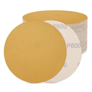 100 Pcs 5 Inch 600 Grit Hook and Loop Sanding Disc, Yellow - Imagen 1 de 6