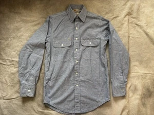 Vintage Carhartt Denim Shirt Men's Small Light Blue Pockets Button Up Workwear - Picture 1 of 11