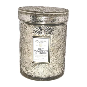 Voluspa Candle Gilt Pomander & Hinoki Jar 5½oz NEW Glass Japonica Collection USA - Picture 1 of 11