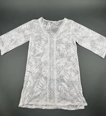 Traje de baño Alexa and Stella encubrimiento malla blanca ganchillo encaje ribete talla mediana NUEVO Foto 1 de 4