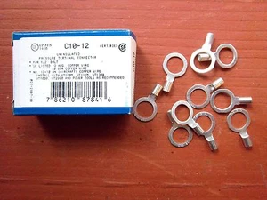 Box/50 Thomas & Betts C10-12 Ring Connector Terminal 12-10 AWG 1/2" Bolt - Picture 1 of 4