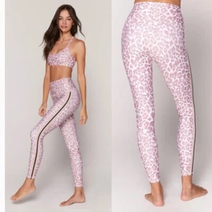 Spiritual Gangster Pink Leopard Print Leggings - Picture 1 of 5