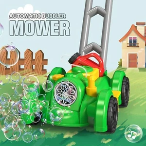 Kids Bubble Maker Automatic Blowing Lawn Mower Garden Machine Light Toy - Picture 1 of 12