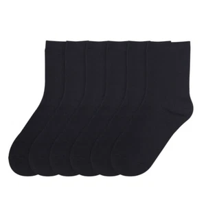 3 Pair Unisex Kid Toddlers Crew Socks Stretch Casual Dress Boys Girl 2T 3T Black - Picture 1 of 1