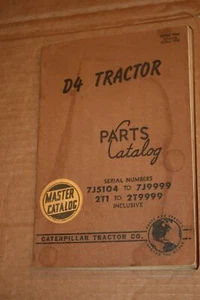 CAT Caterpillar D4 Tractor Parts Catalog Ser.No. 7J5104 to 7J9999, 2T1-2T9999 - Picture 1 of 1