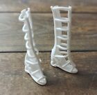 6 pairs of White Boutique Strapped Lady Boots for Fashion Dolls
