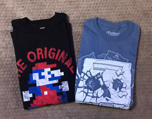 Nintendo Mario The Original Since 1981 & Office Space Lootcrate T-Shirts Men's M