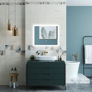 OCEAN Specchio da bagno|3 colori|antiappannamento|dimmerabile|Memoria|LED - Foto 1 di 11