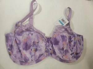 DELIMIRA 40H Plus Size Lace Bra Full Coverage Minimizer Unlined Underwire - Picture 1 of 4