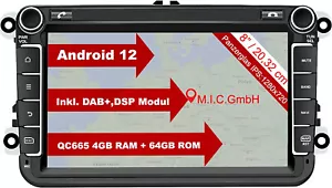 M.I.C. AV8V7 Android 12 Autoradio mit navi Qualcomm Snapdragon 665 4G+64G Ersatz - Bild 1 von 7